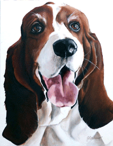 basset hound painting